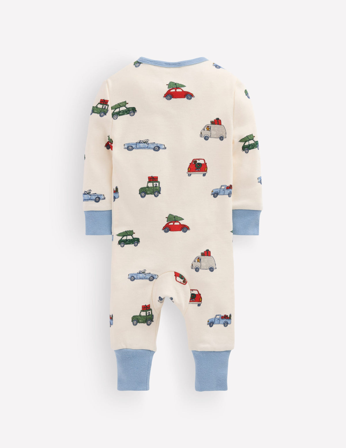 All-in-One Jersey Romper-Festive Cars-3
