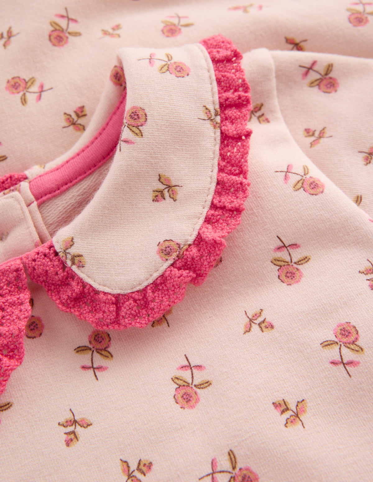 Sweatshirt-Set mit hübschem Kragen-Botanisch Rosa Kleines Blumenmuster - Image 2