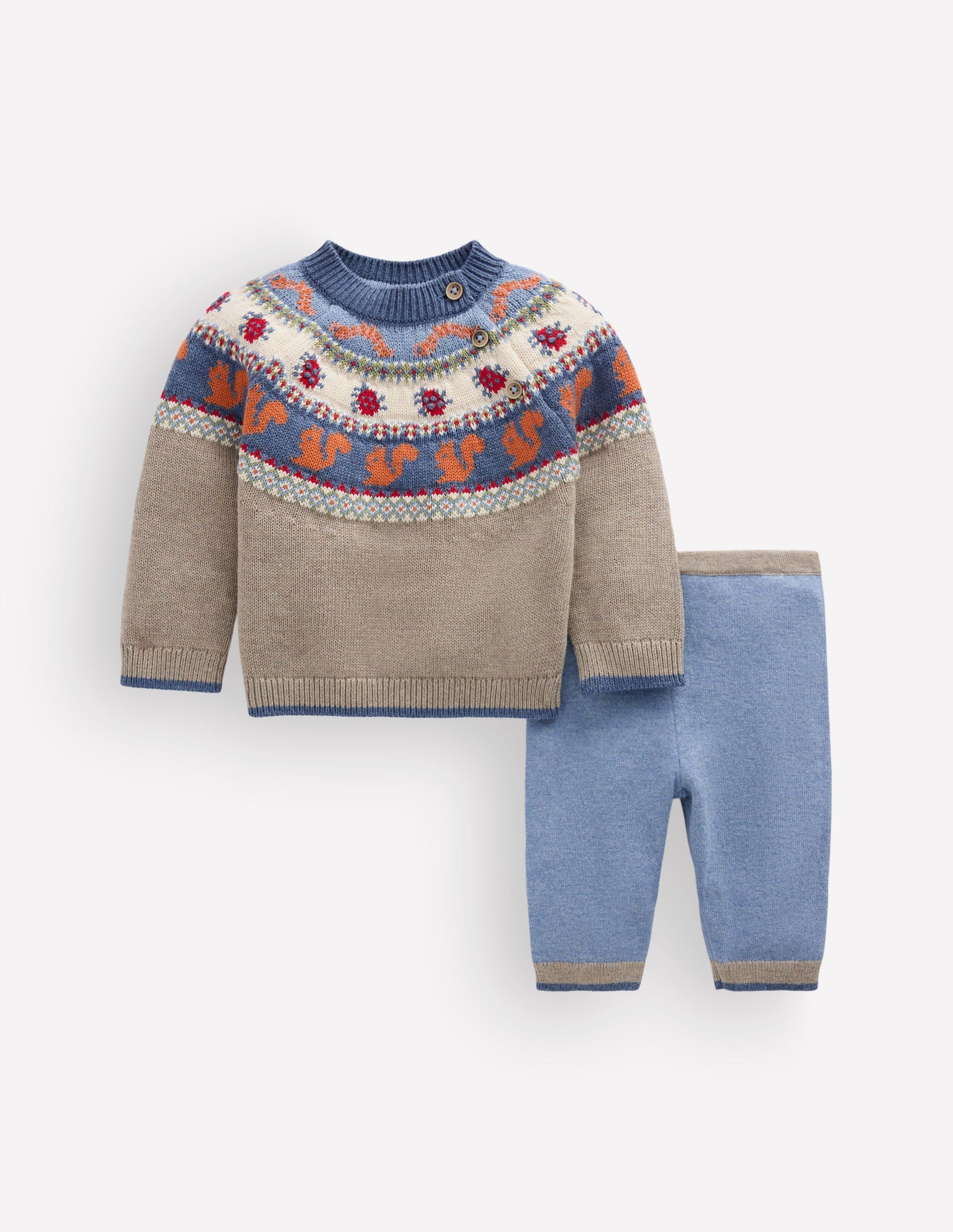 Spielset aus Fair-Isle-Strick-Bunt Wald-2