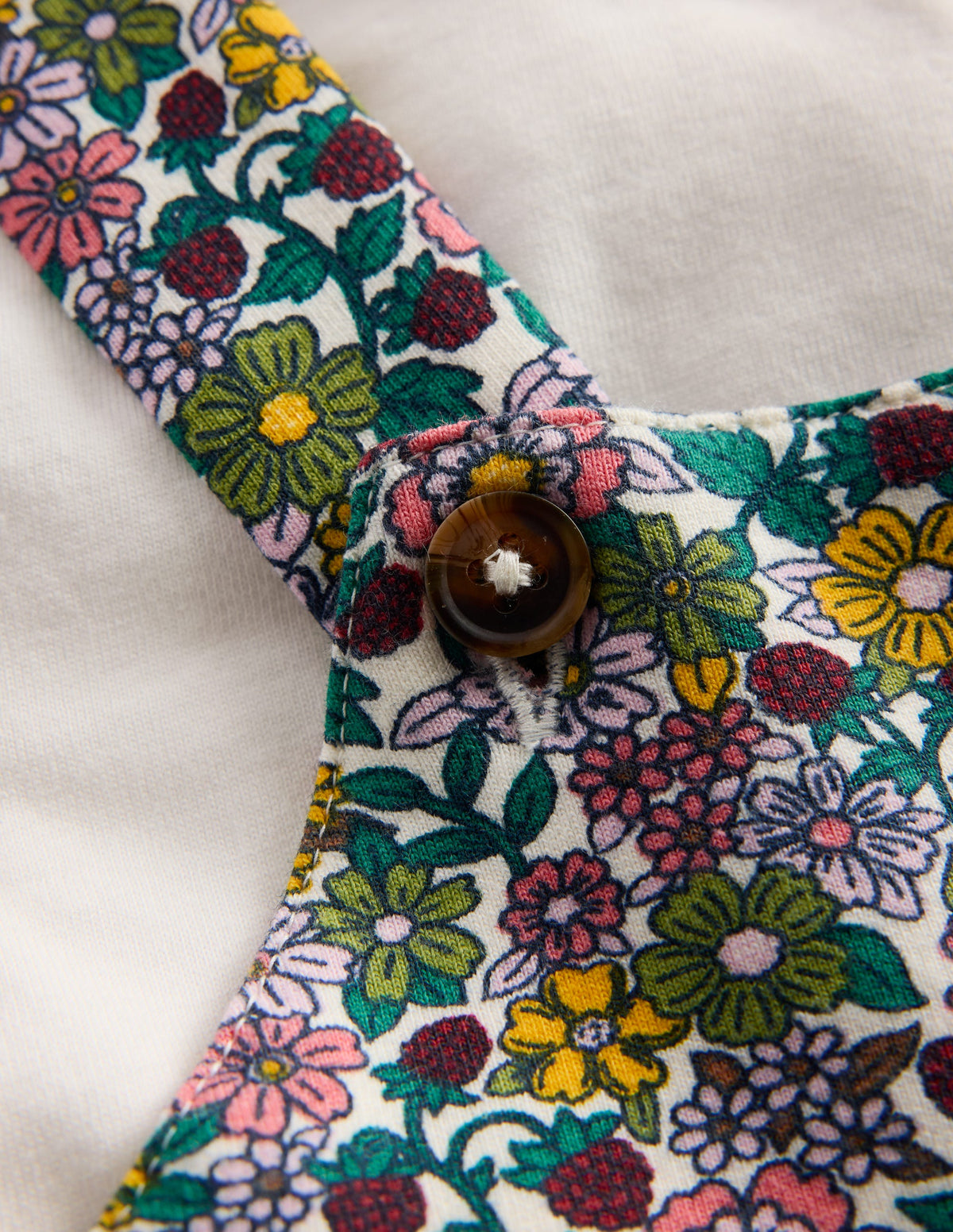 Latzhosen-Set aus Jersey-Himbeer Bunt Blumenmuster-2