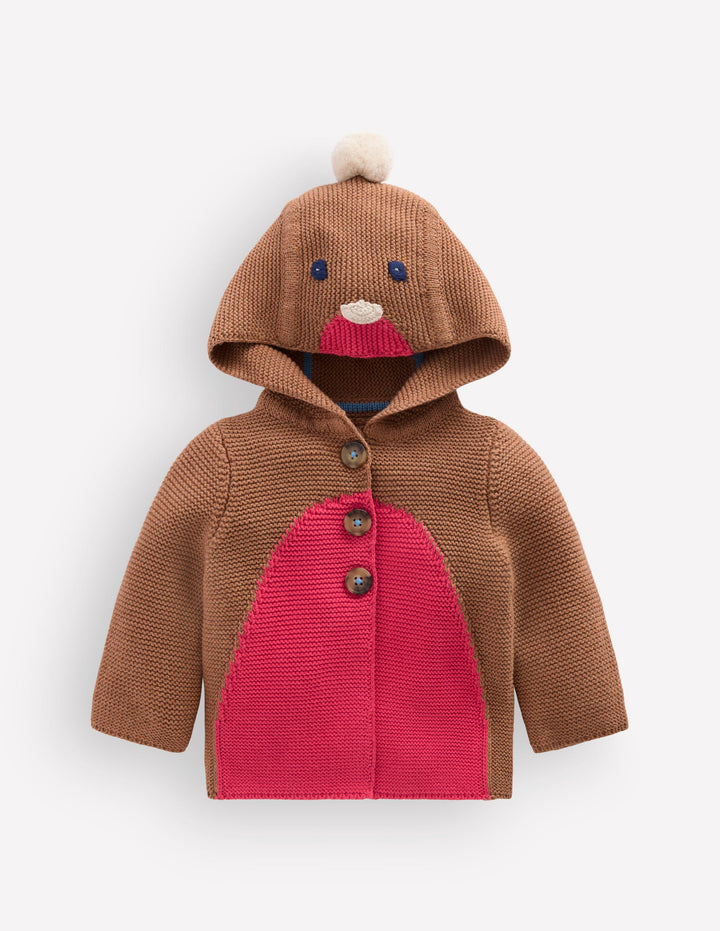 Veste fantaisie en maille de coton-Rouge-gorge marron doux