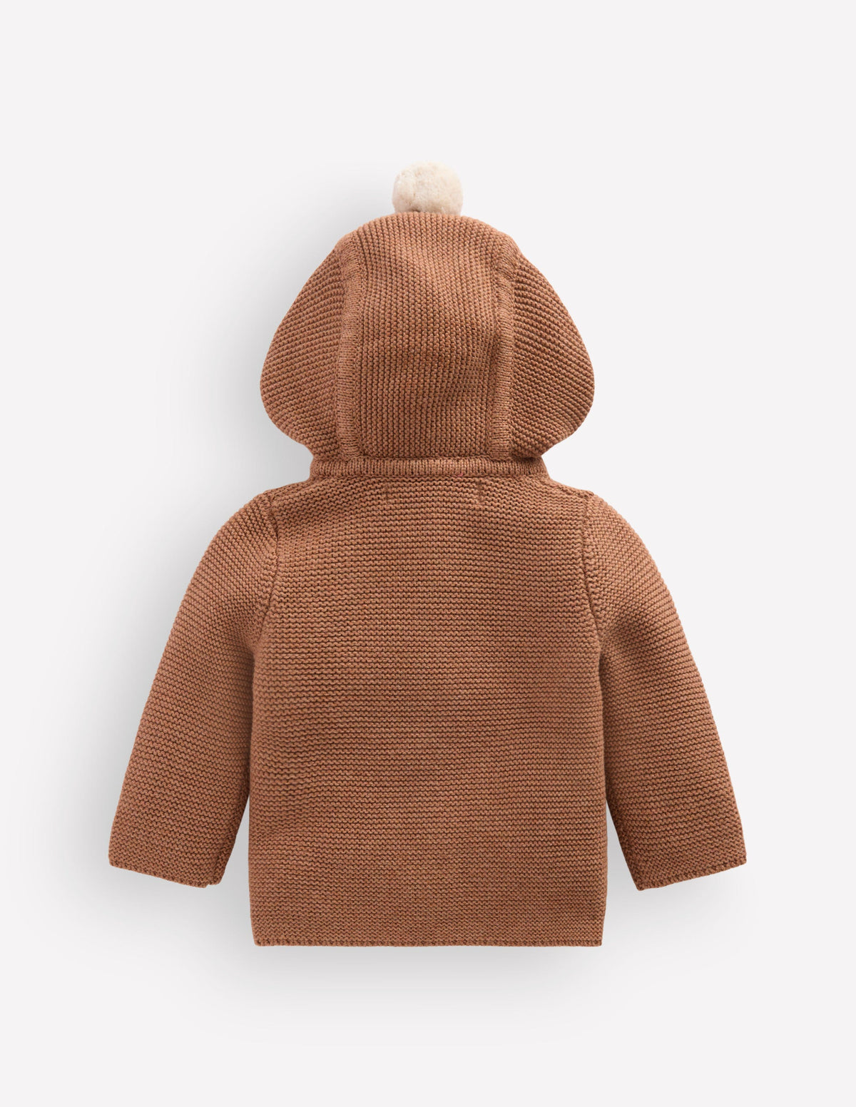 Originelle, gestrickte Baumwolljacke-Sanftes Braun Rotkehlchen-3