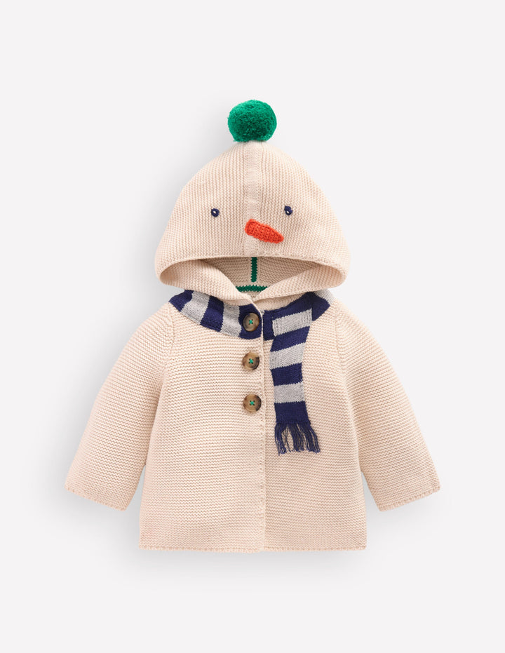 Veste fantaisie en maille de coton-Bonhomme de neige