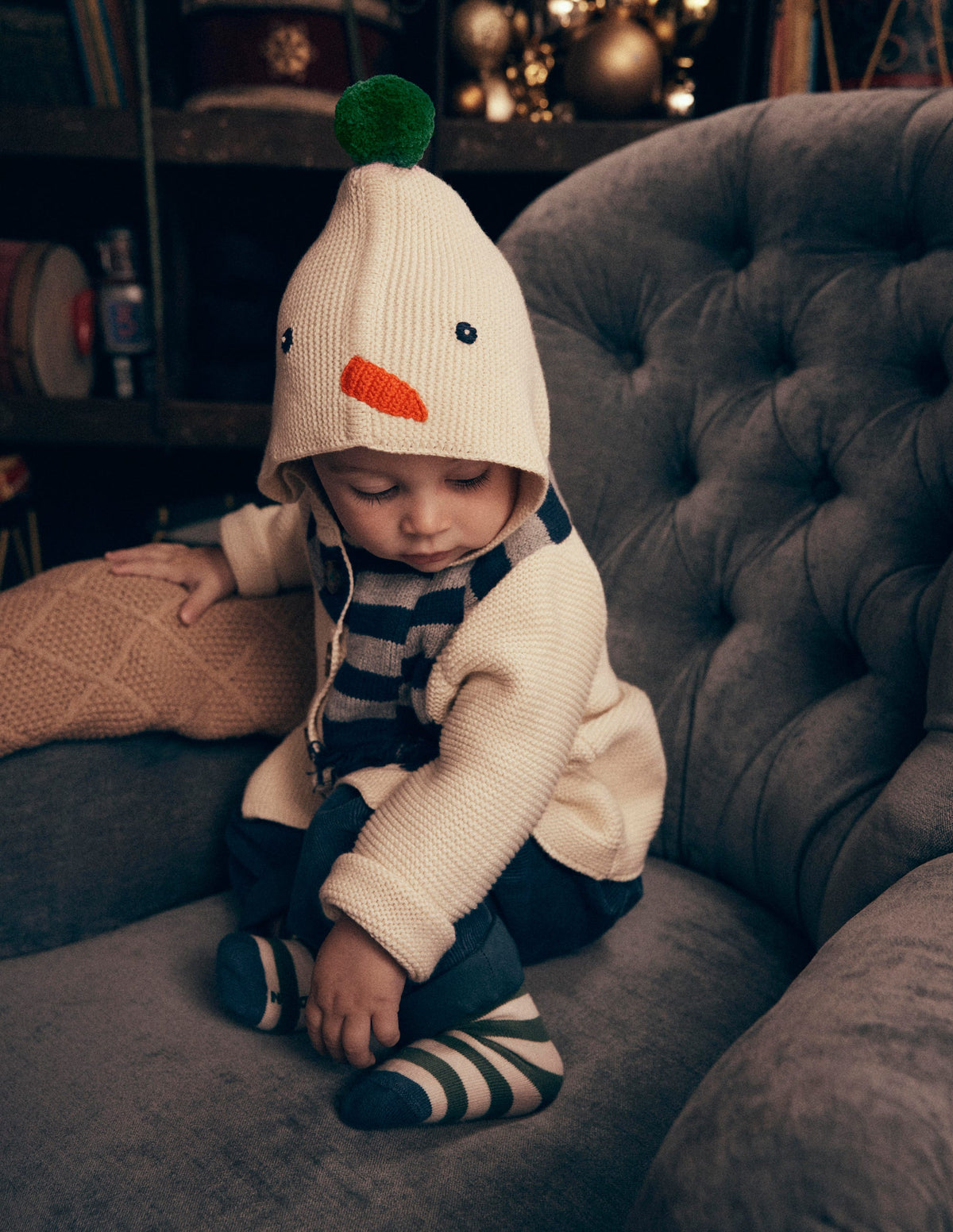 Novelty Cotton Knitted Jacket-Snowman - Image 4