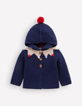 Originelle, gestrickte Baumwolljacke-Schuluniform-Marineblau Narrenstil