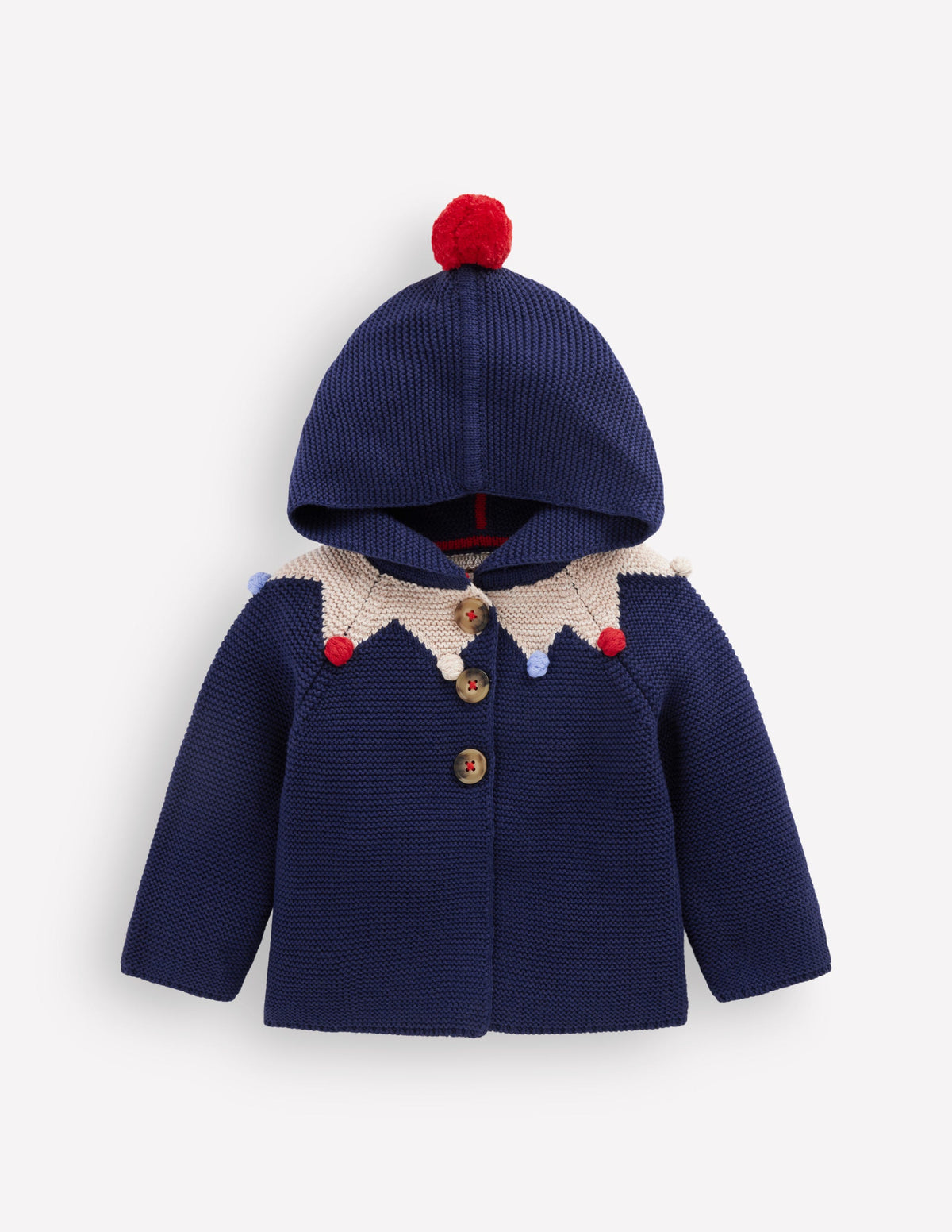 Originelle, gestrickte Baumwolljacke-Schuluniform-Marineblau Narrenstil - Image 1