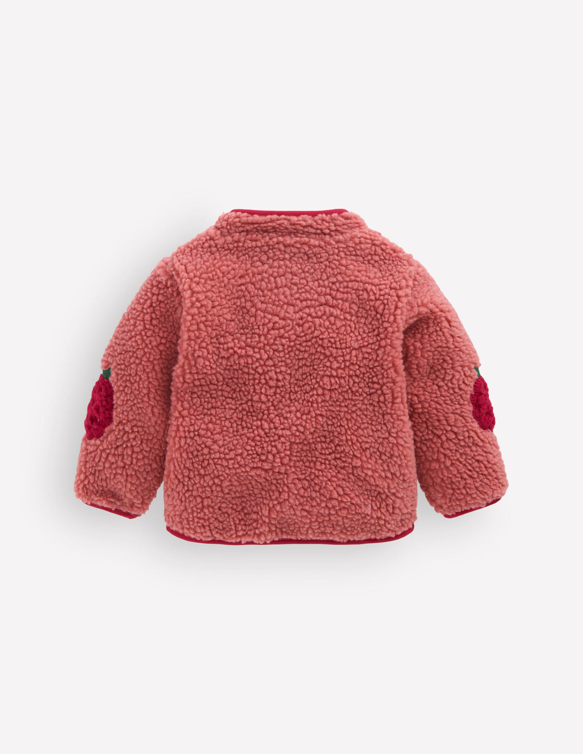 Veste douillette en borg-Appliqué mûre rose-3