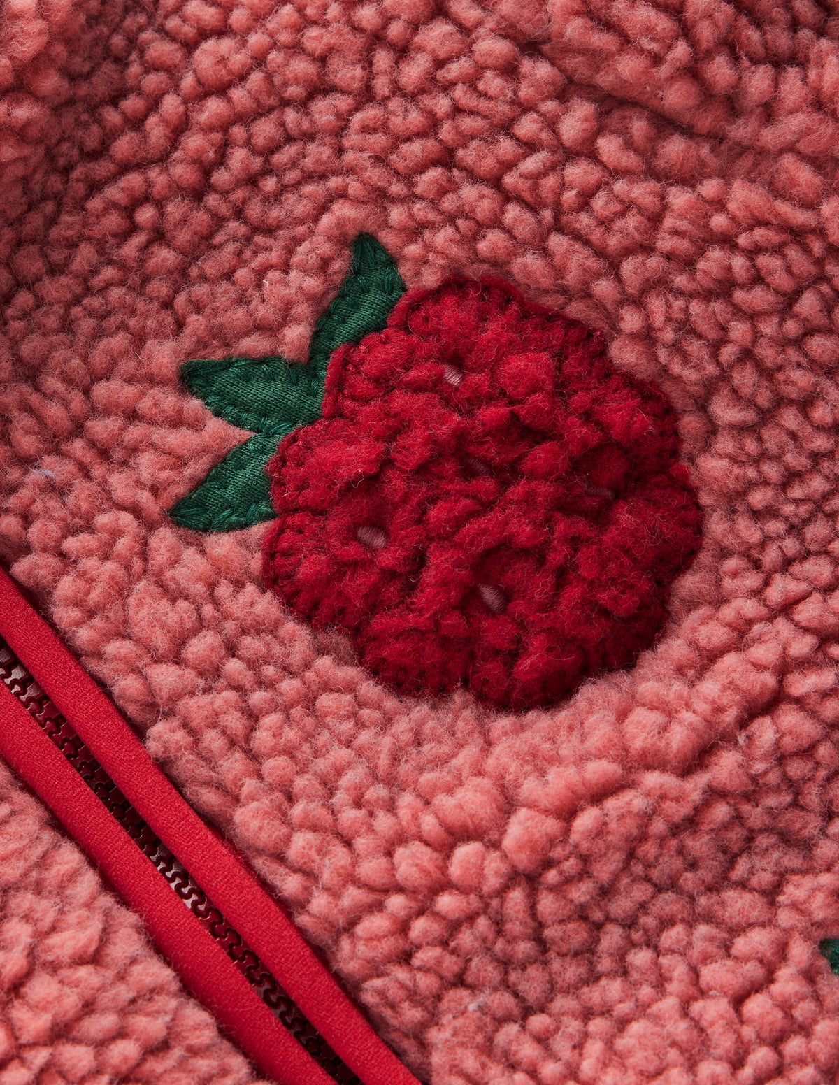 Veste douillette en borg-Appliqué mûre rose - Image 2
