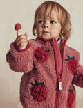 Cosy Borg Jacket-Rose Blackberry Applique