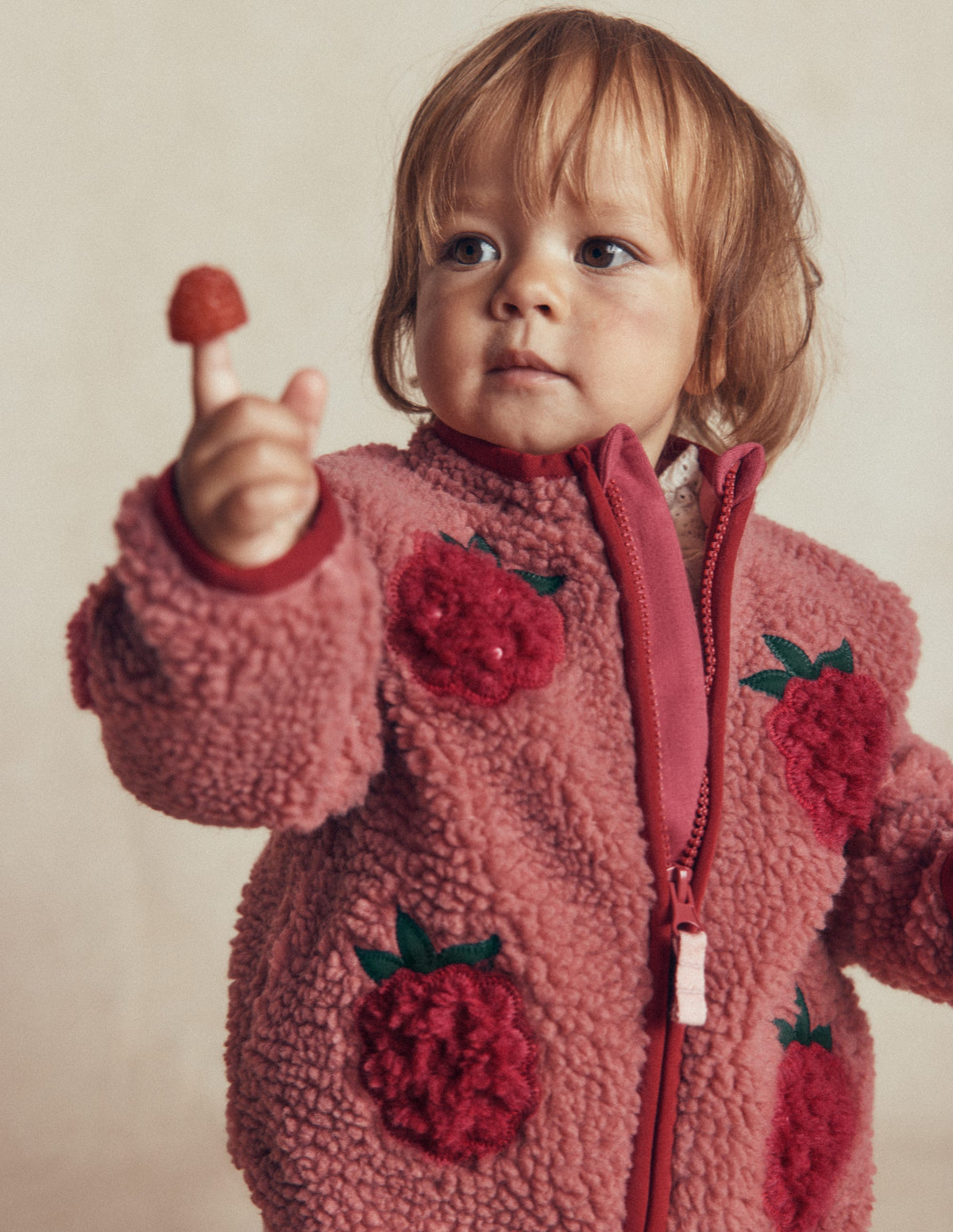 Cosy Borg Jacket-Rose Blackberry Applique-1