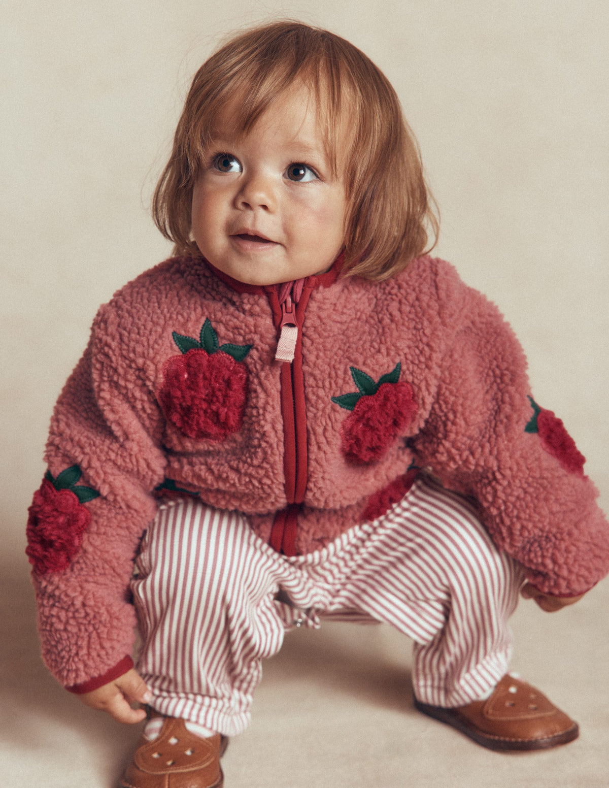 Cosy Borg Jacket-Rose Blackberry Applique-2