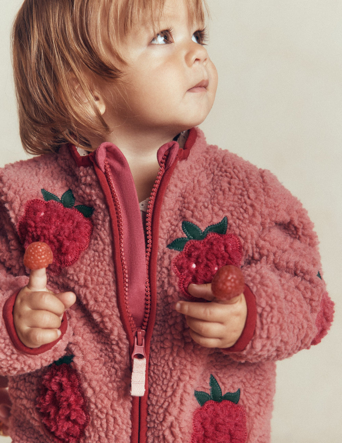 Cosy Borg Jacket-Rose Blackberry Applique-4