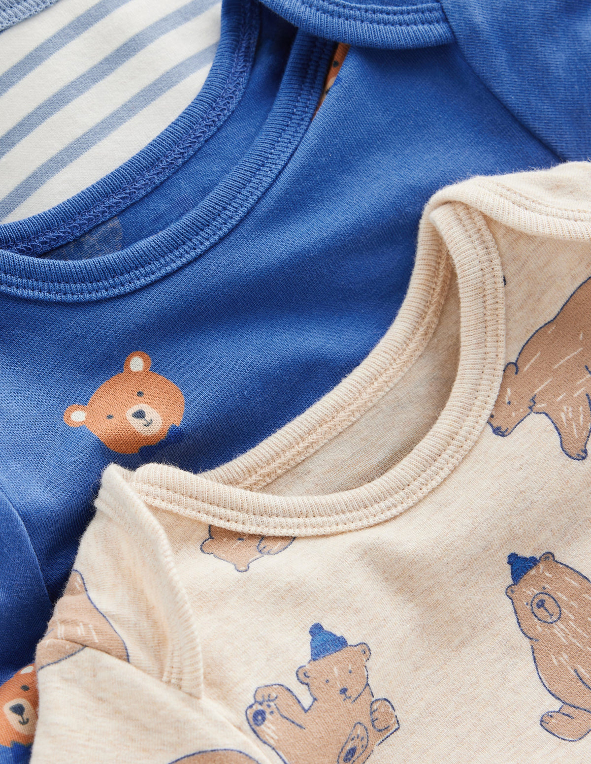 Baumwoll-Bodys im 3er-Pack-Blau Bären-2