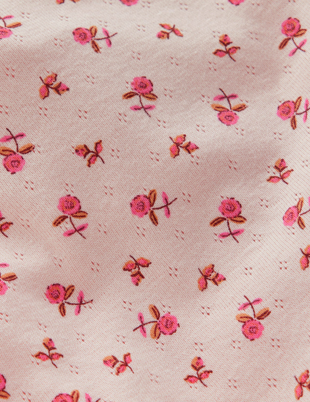 Pointelle-Oberteil aus Baumwolle-Botanisch Rosa Kleines Blumenmuster - Image 2