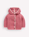 Pretty Cotton Knitted Jacket-Dusty Rose