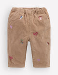 Baumwoll-Cordhose-Bestickt Taupe