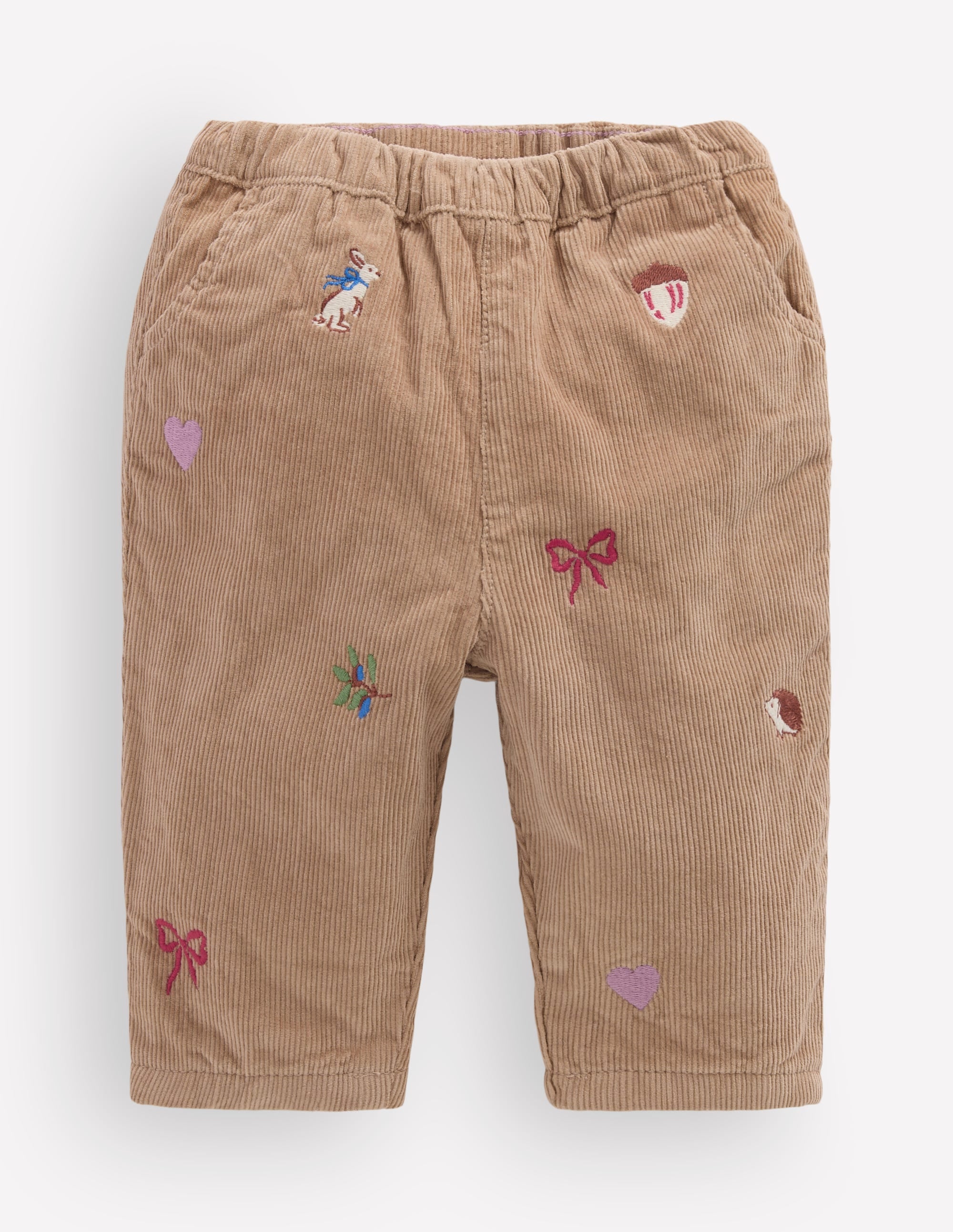 Baumwoll-Cordhose-Bestickt Taupe - Image 1