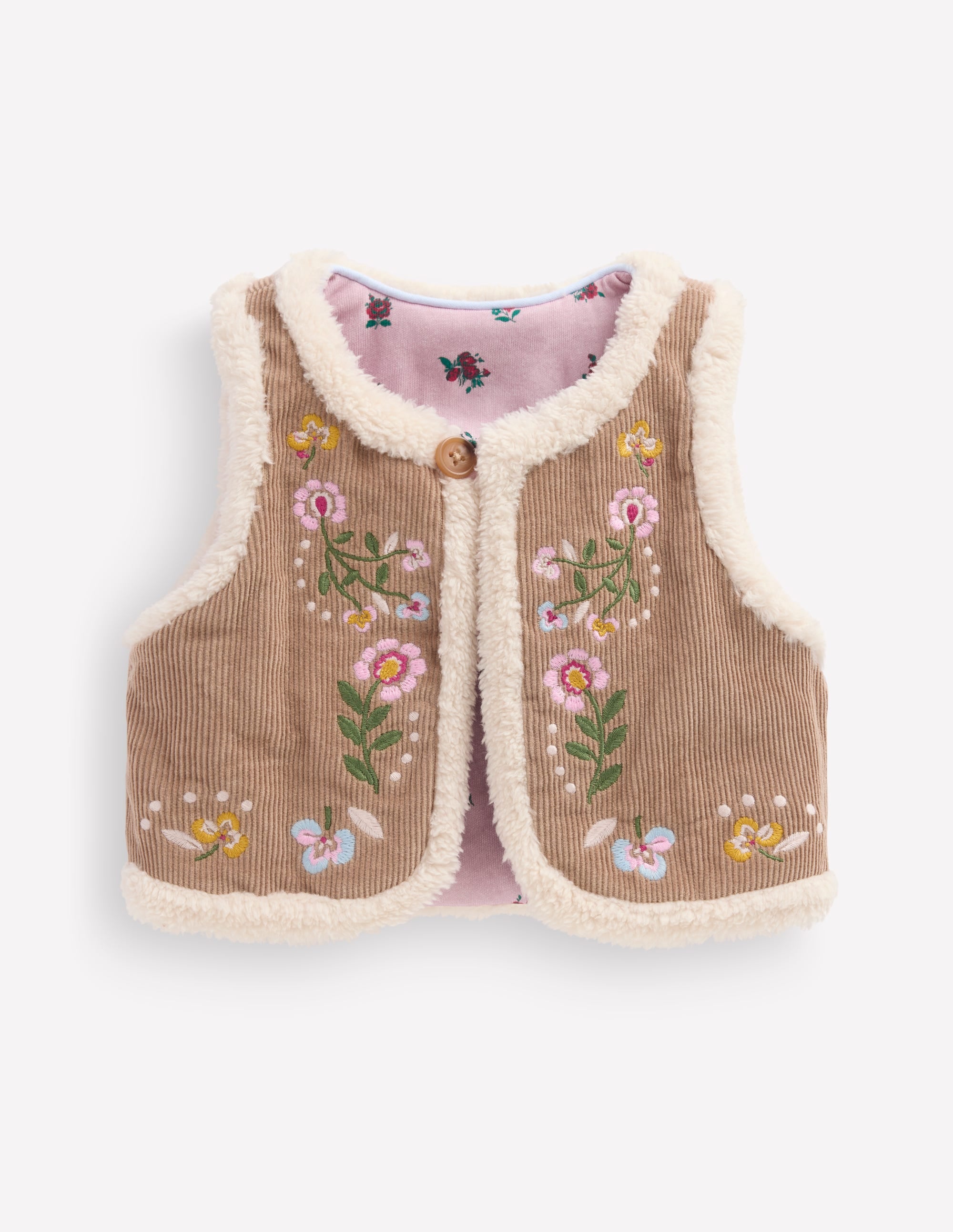 Veste sans manches brodée en borg-Broderie neutre - Image 6