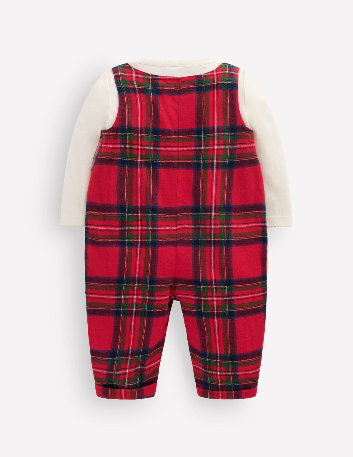 Woven Dungarees Set-Red Check - Image 3