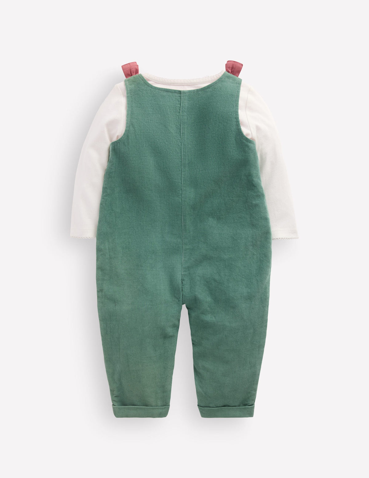 Ensemble avec salopette tissée-Broderie festive vert mélèze - Image 3