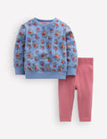 Sweatshirt & Leggings im Set-Blau Sprießender Garten
