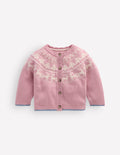 Fair-Isle-Strickjacke-Vintage-Rosa Meliert Festlich