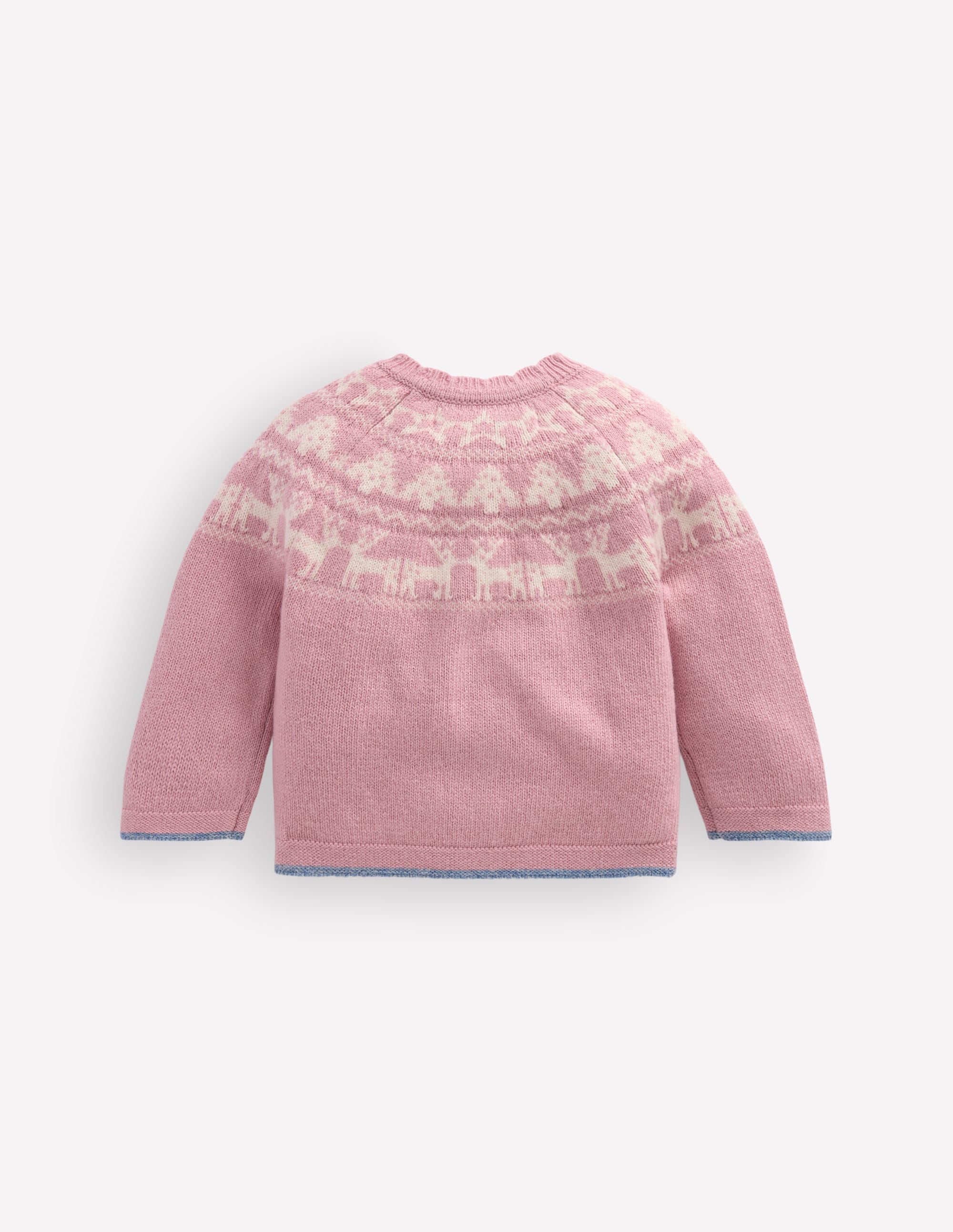 Fair-Isle-Strickjacke-Vintage-Rosa Meliert Festlich - Image 2