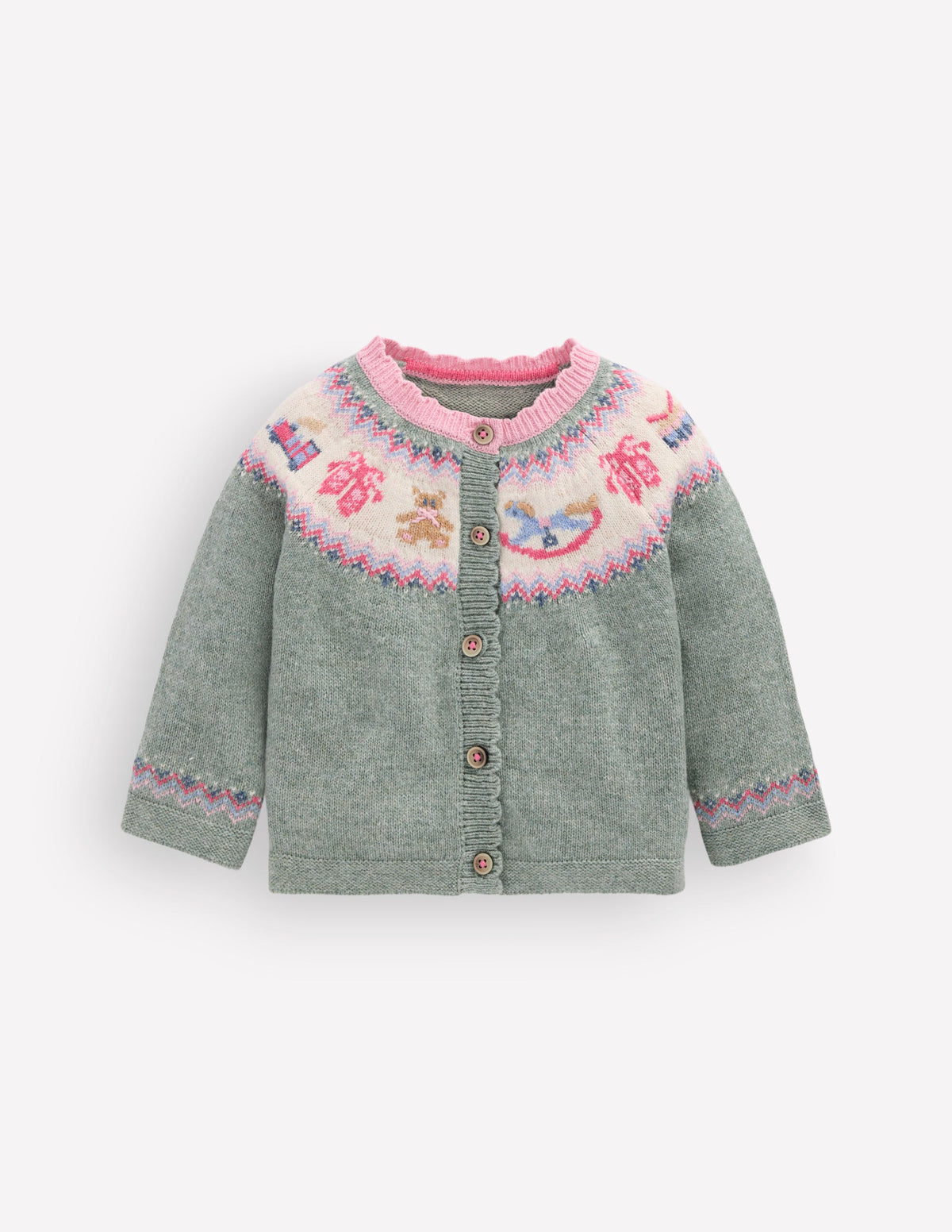 Fair-Isle-Strickjacke-Zultanite Grün Polar-Post - Image 1
