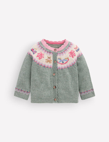 Fair-Isle-Strickjacke-Zultanite Grün Polar-Post