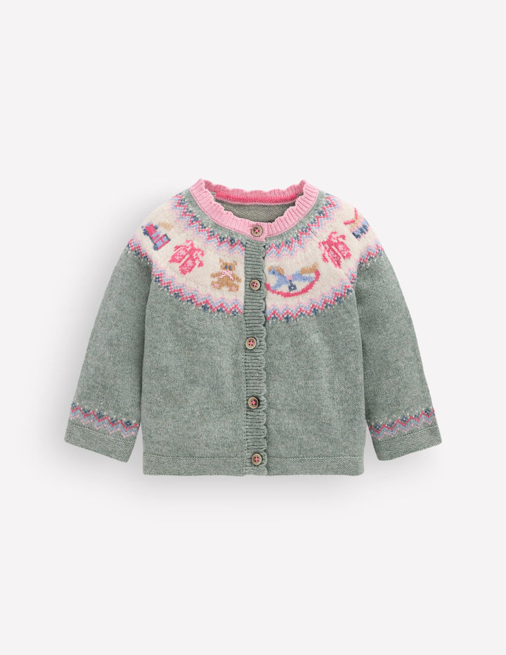 Fair-Isle-Strickjacke-Zultanite Grün Polar-Post