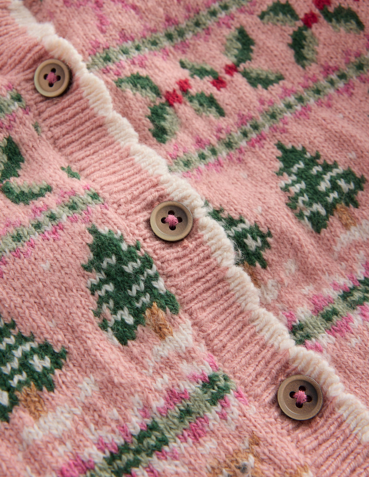 Fair-Isle-Strickjacke-Vintage-Rosa Festlich Fair-Isle-Muster-2