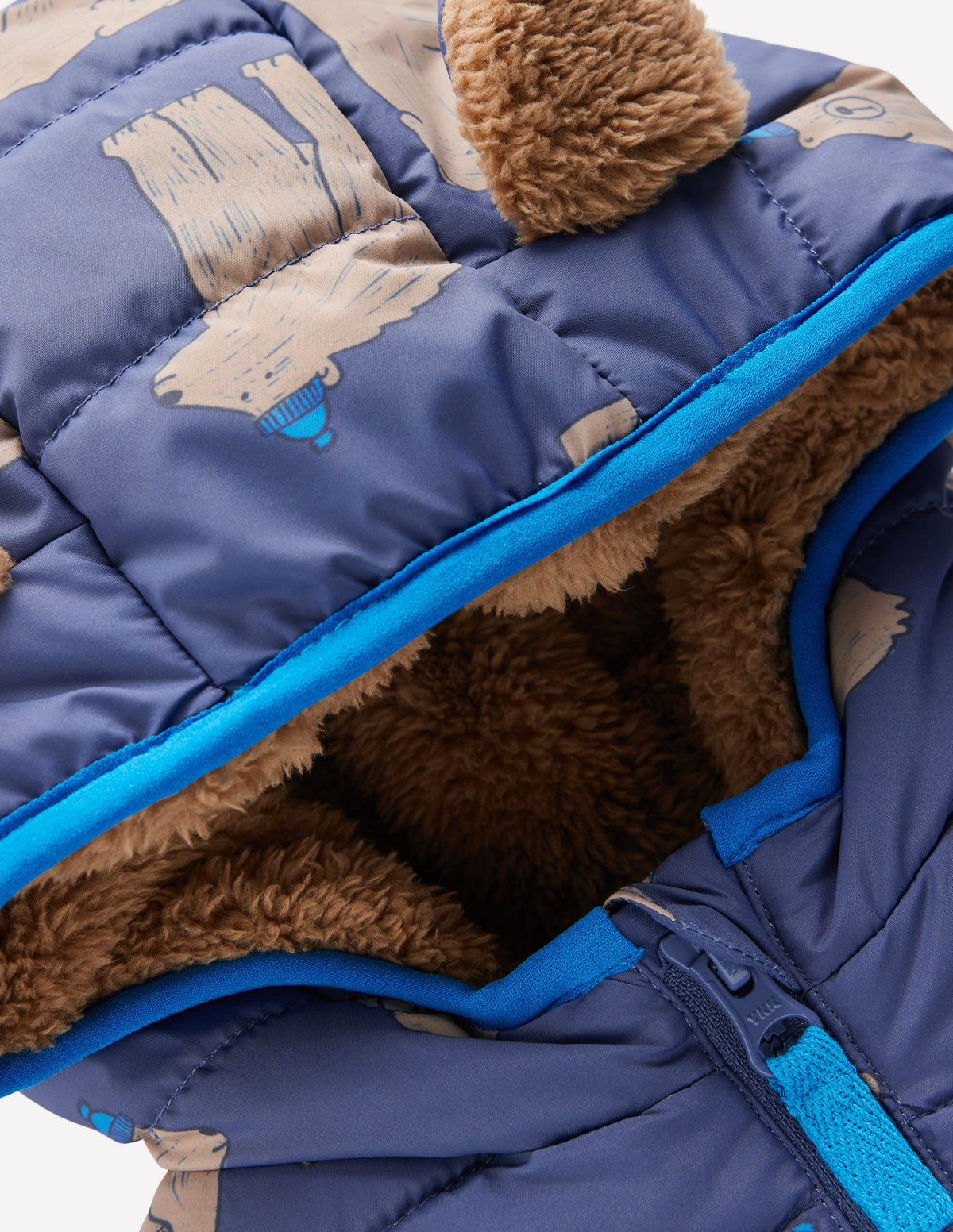 Doudoune doublée cosy-Oursons bleu marine-2