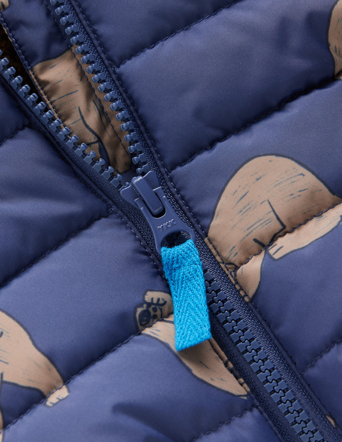 Doudoune doublée cosy-Oursons bleu marine-3
