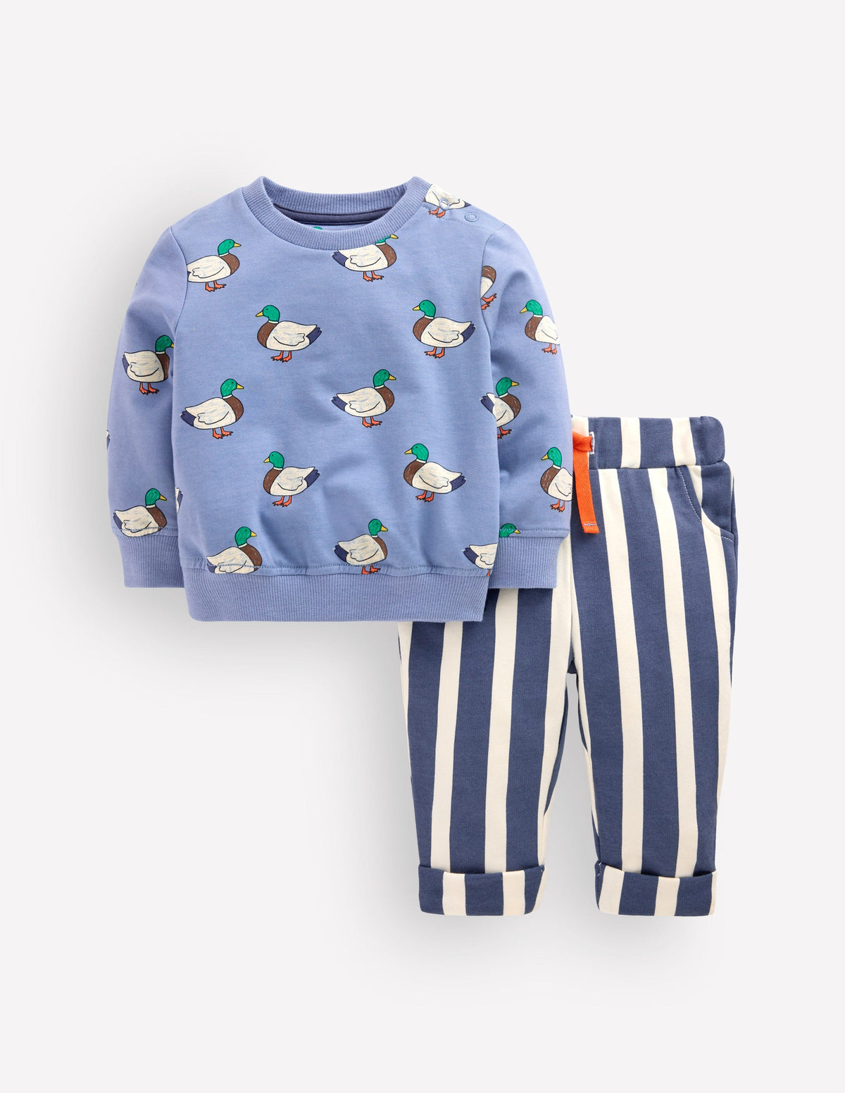 Striped Sweatshirt Play Set-French Blue Ducks-1