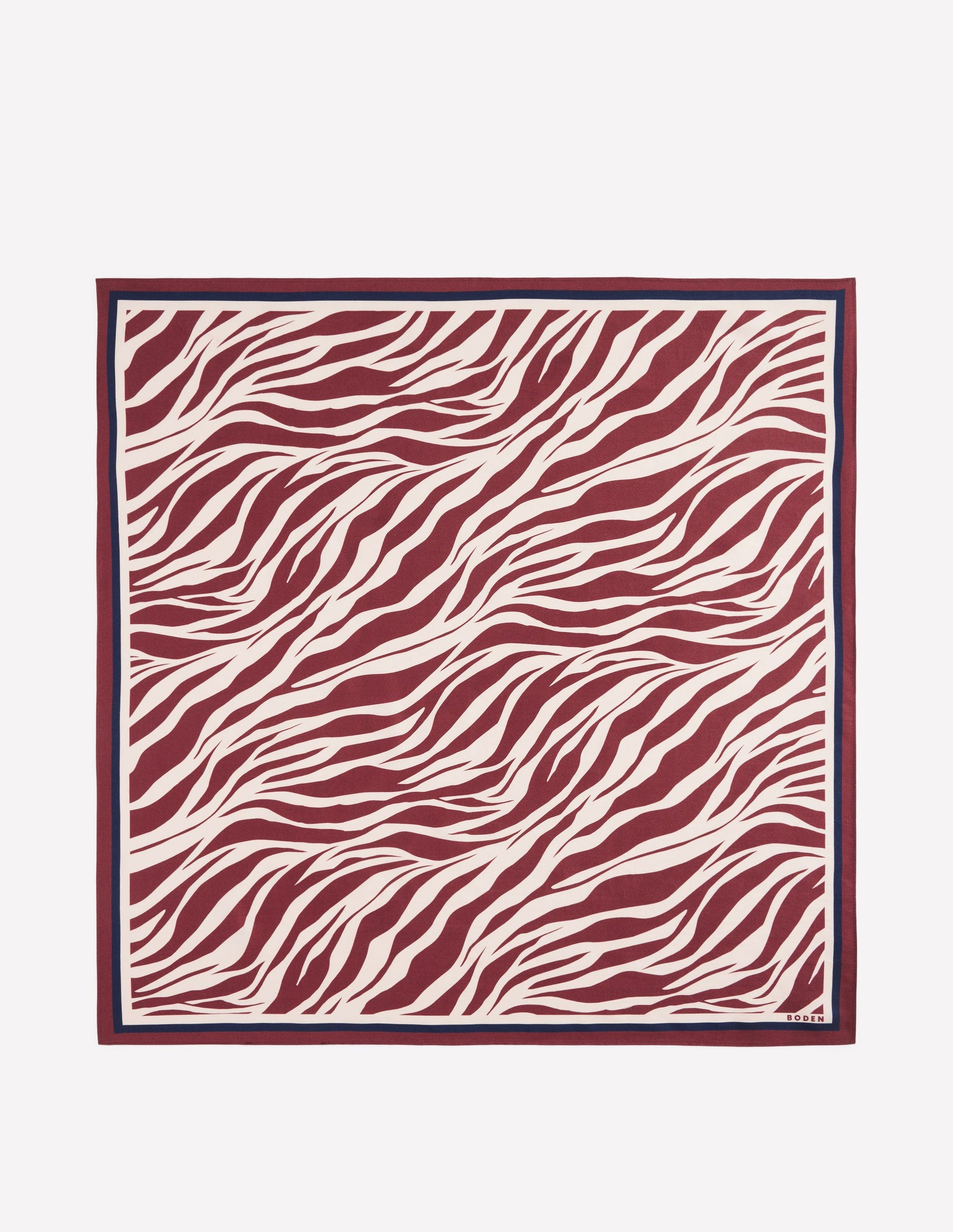 Elisabeth Quadratischer Seidenschal-Kastanienbraun, Zebra Swirl-Motiv-5