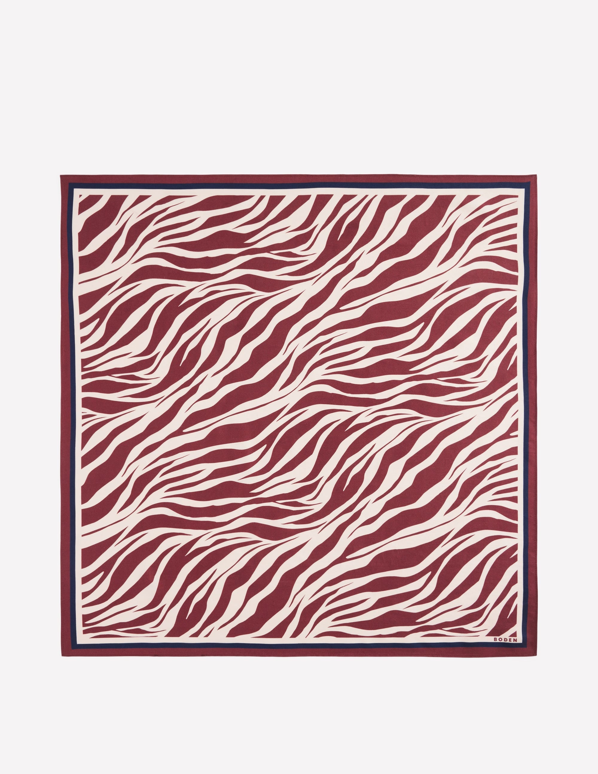 Elisabeth Quadratischer Seidenschal-Kastanienbraun, Zebra Swirl-Motiv - Image 5
