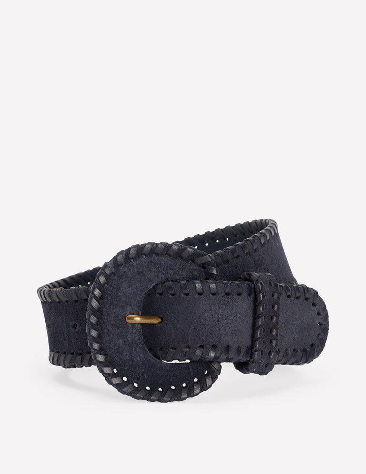 Ceinture recouverte au point roulé-Bleu marine