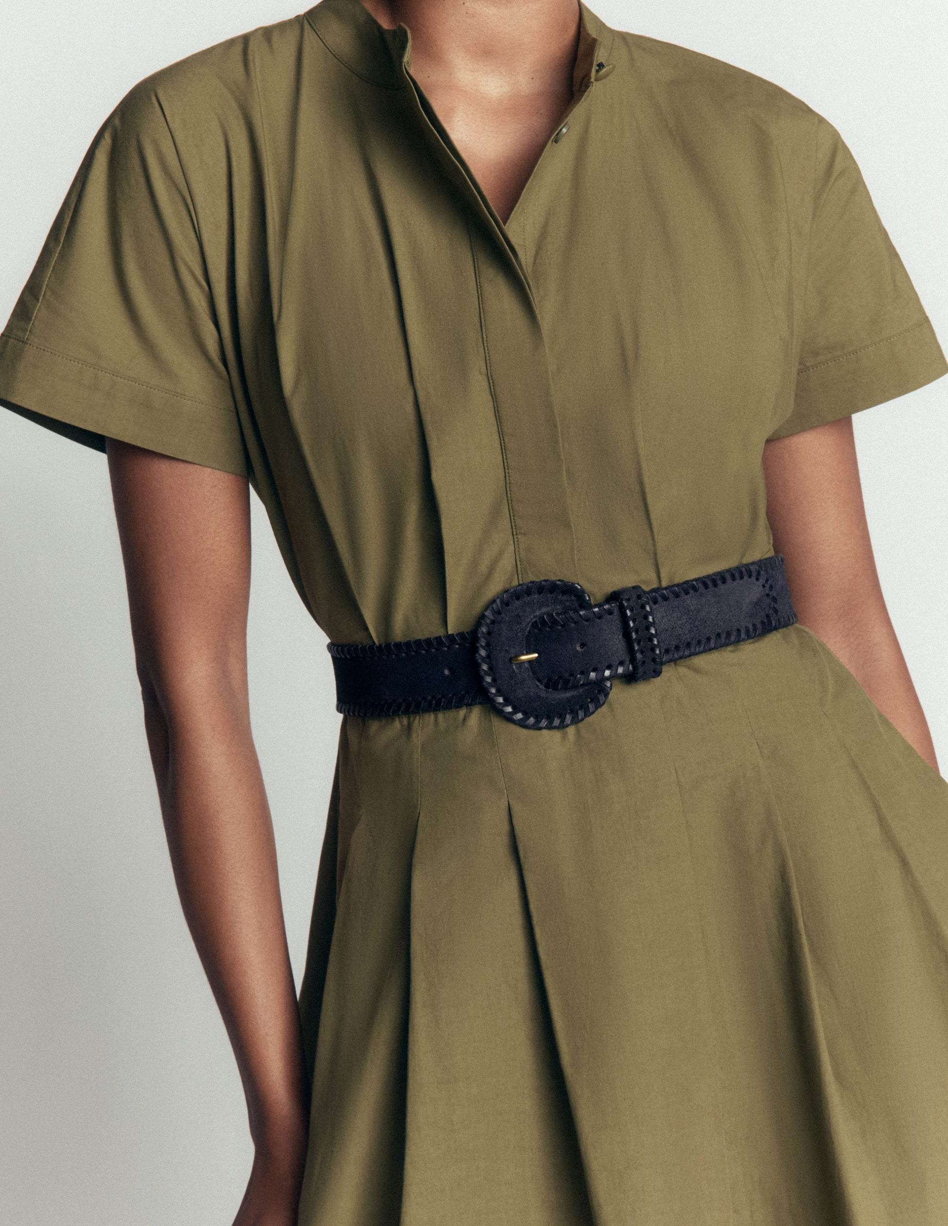 Covered Whipstitch Belt-Navy-1