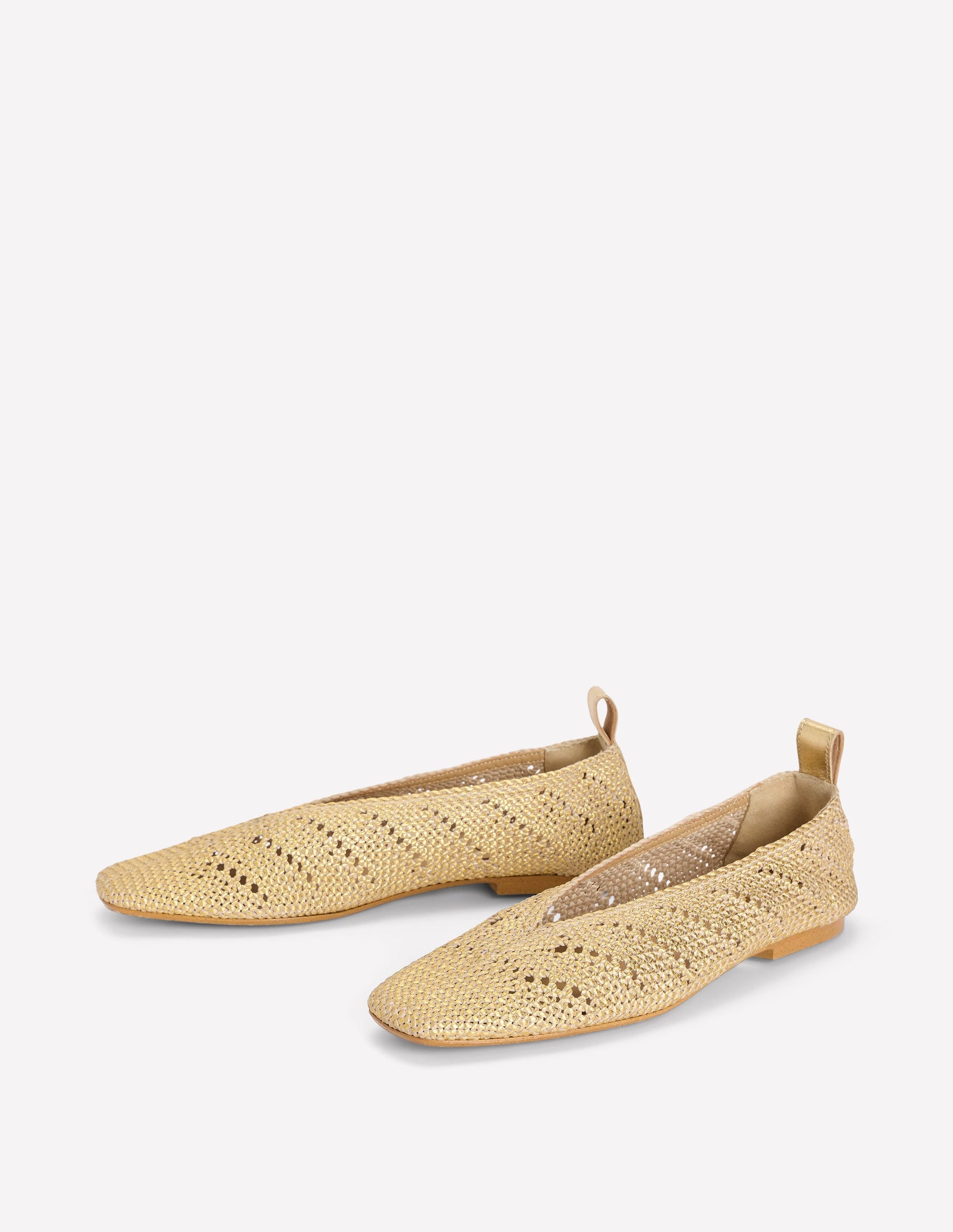Strick-Ballerinas-Antikes Messing-3