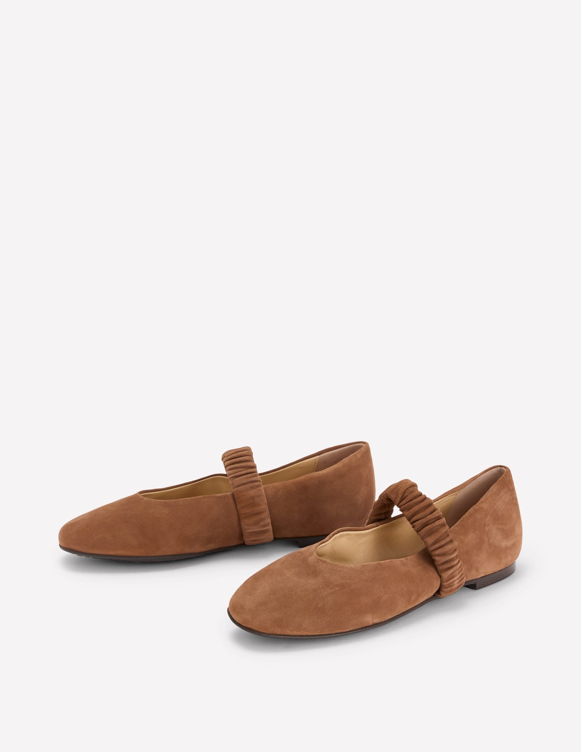 Ballerines Camilla froncées-Daim terre d'ombre - Image 3