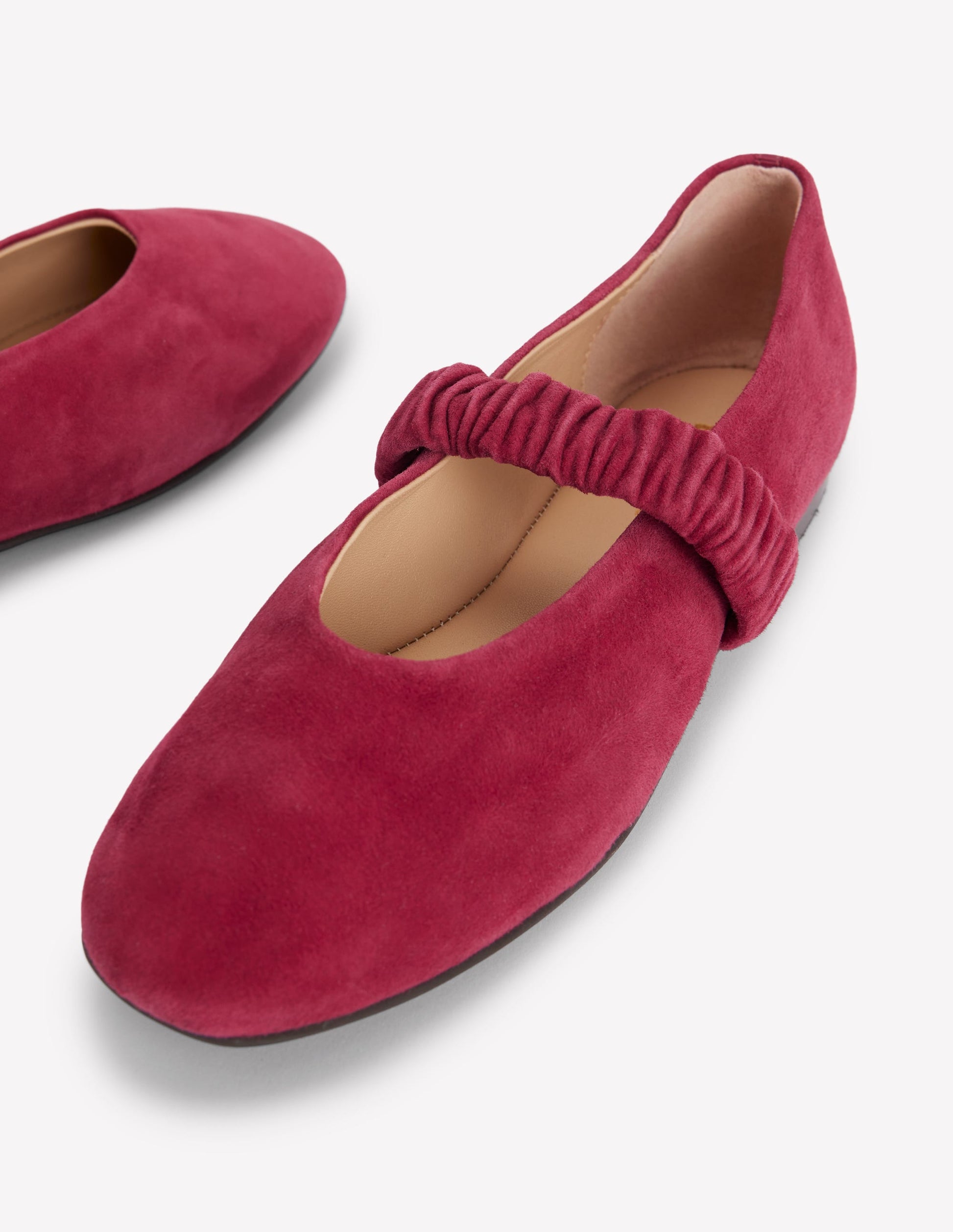 Camilla Ballerinas mit Rüschendetail-Weinrot-4