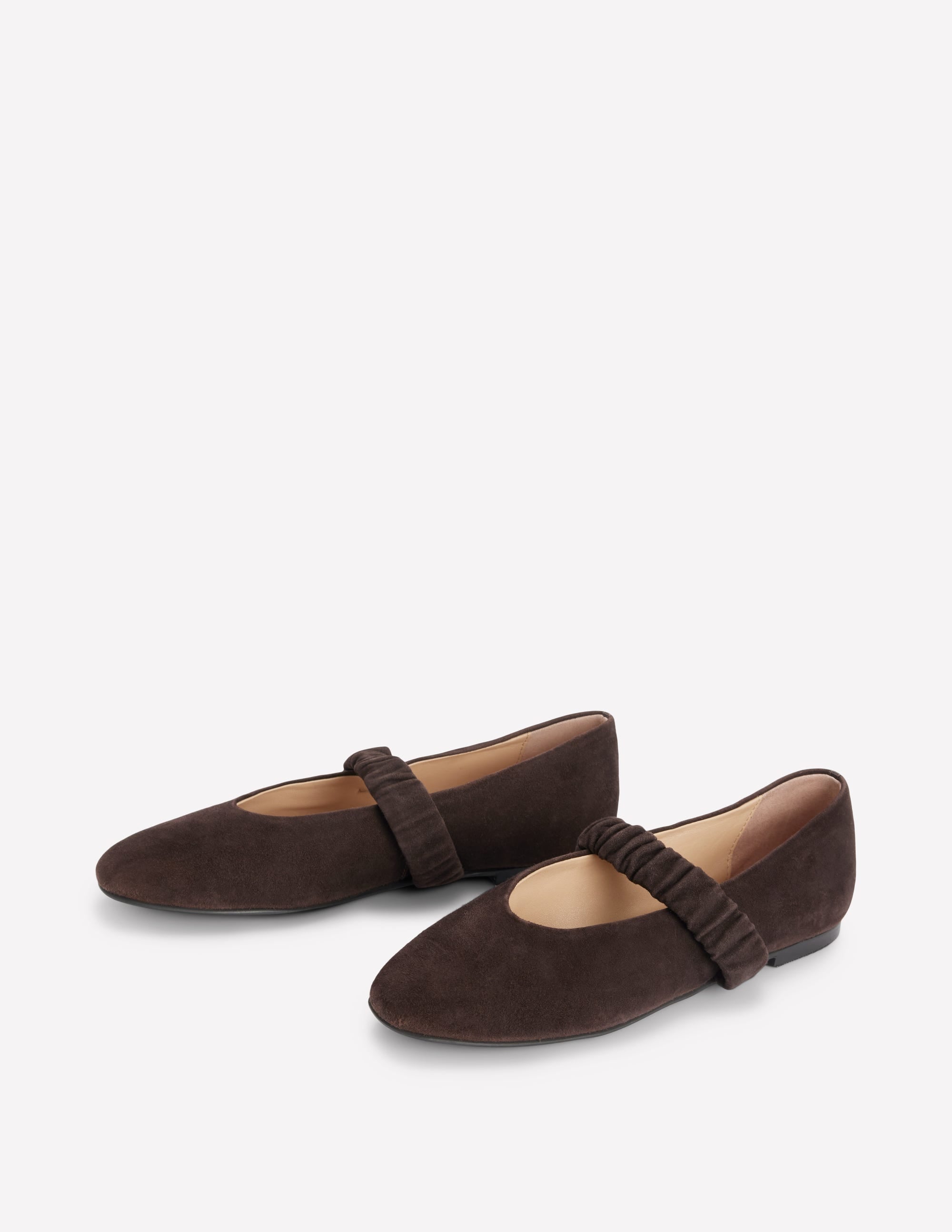 Camilla Ruched Ballet Flats-Bitter Chocolate - Image 3