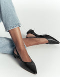 Mini Block Sling Backs-Black