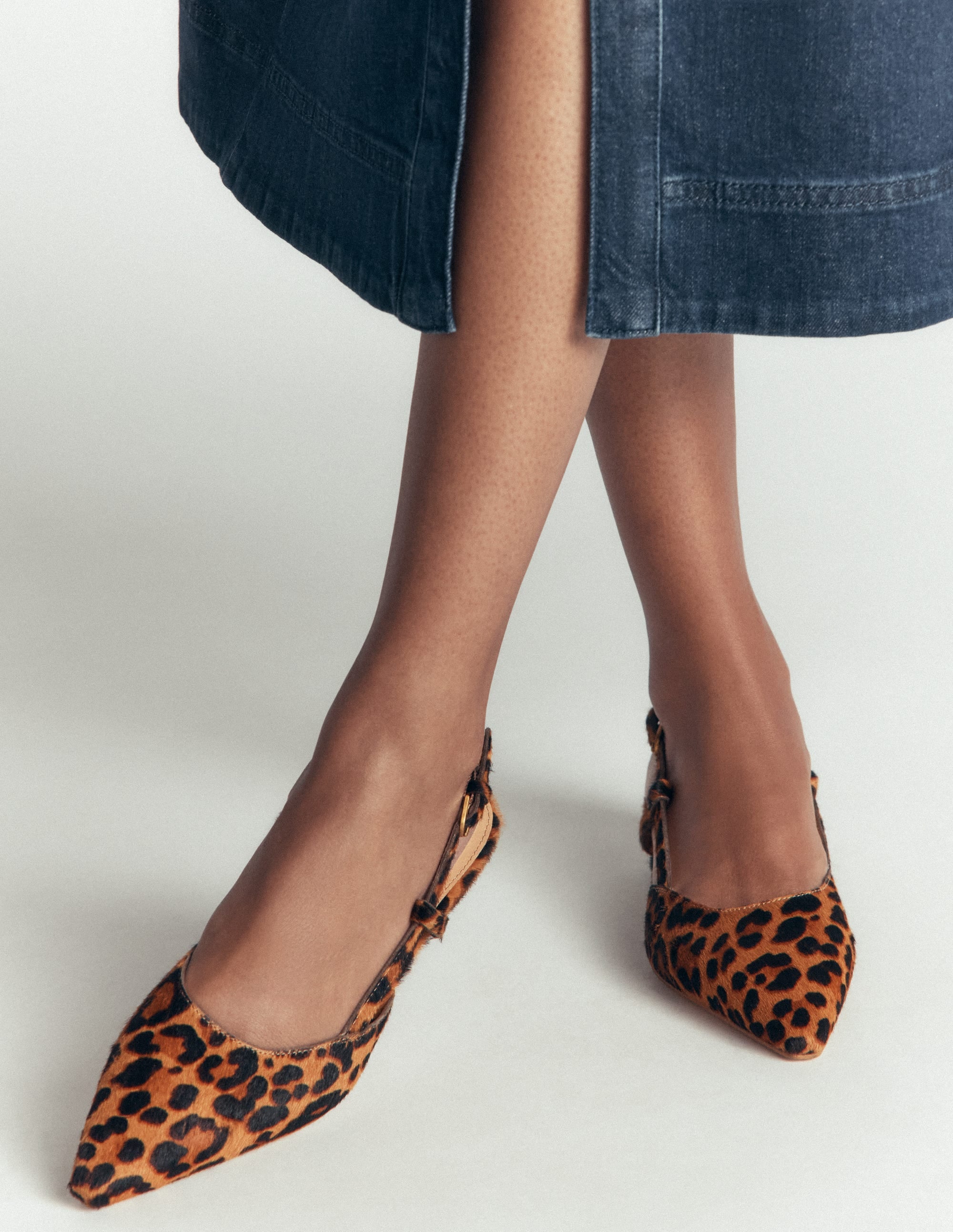 Mini Block Sling Backs-Classic Leopard - Image 1