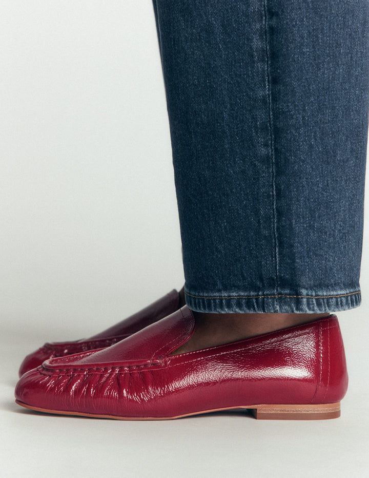 Dinah Flexible Loafer für jeden Tag-Weinrot Lack