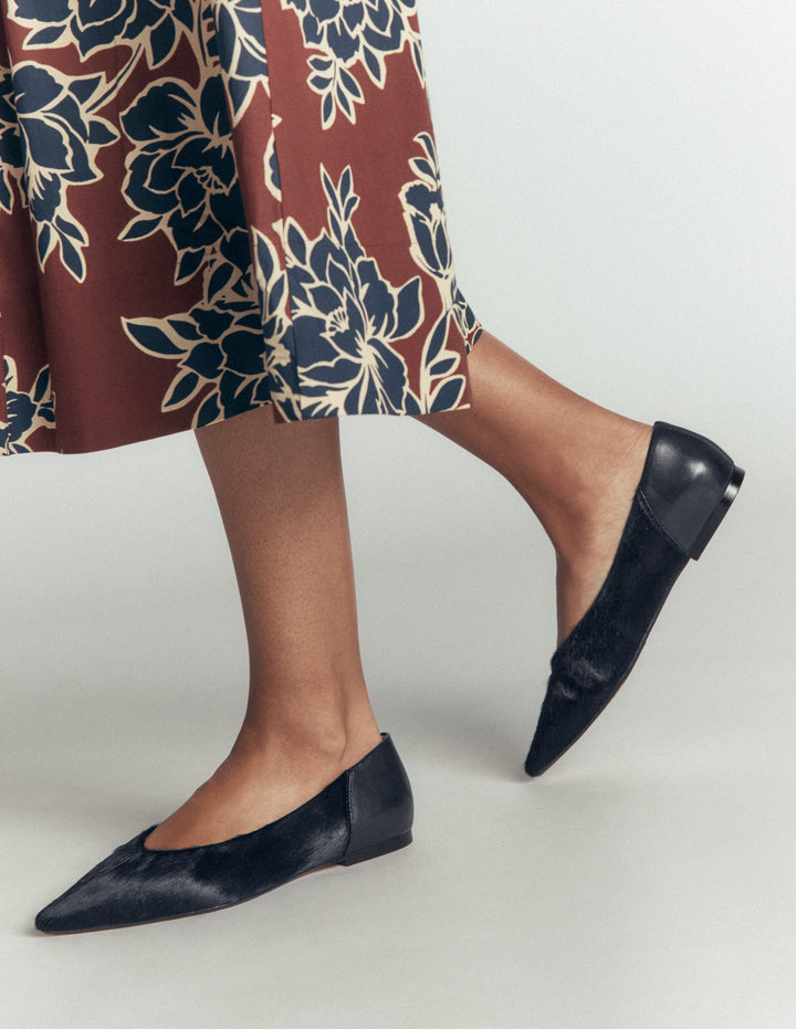 Nigella Flache Schuhe mit spitzer Zehenpartie-Marineblau