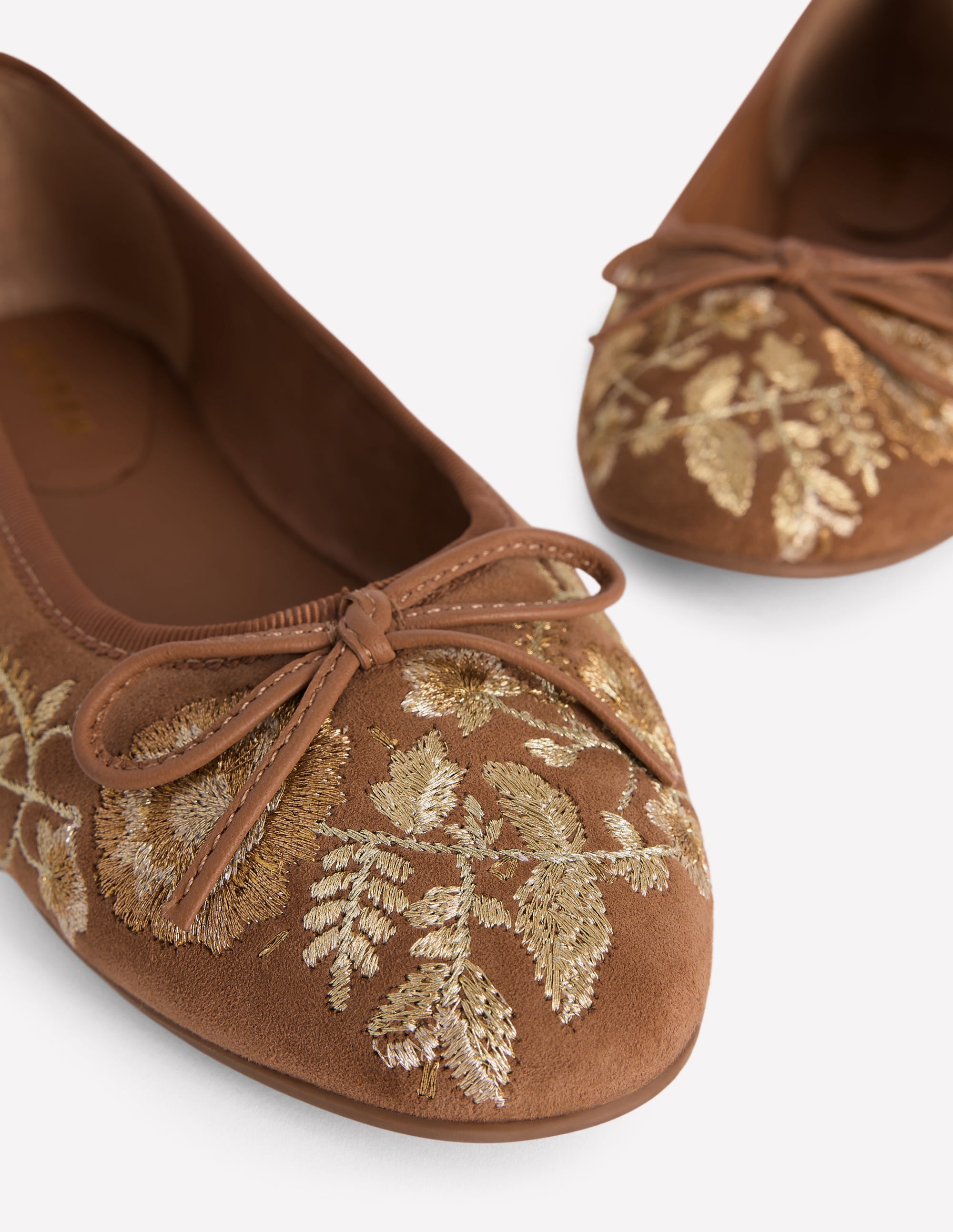 Patti Ballerinas mit runder Zehenpartie-Gold Stickerei - Image 4