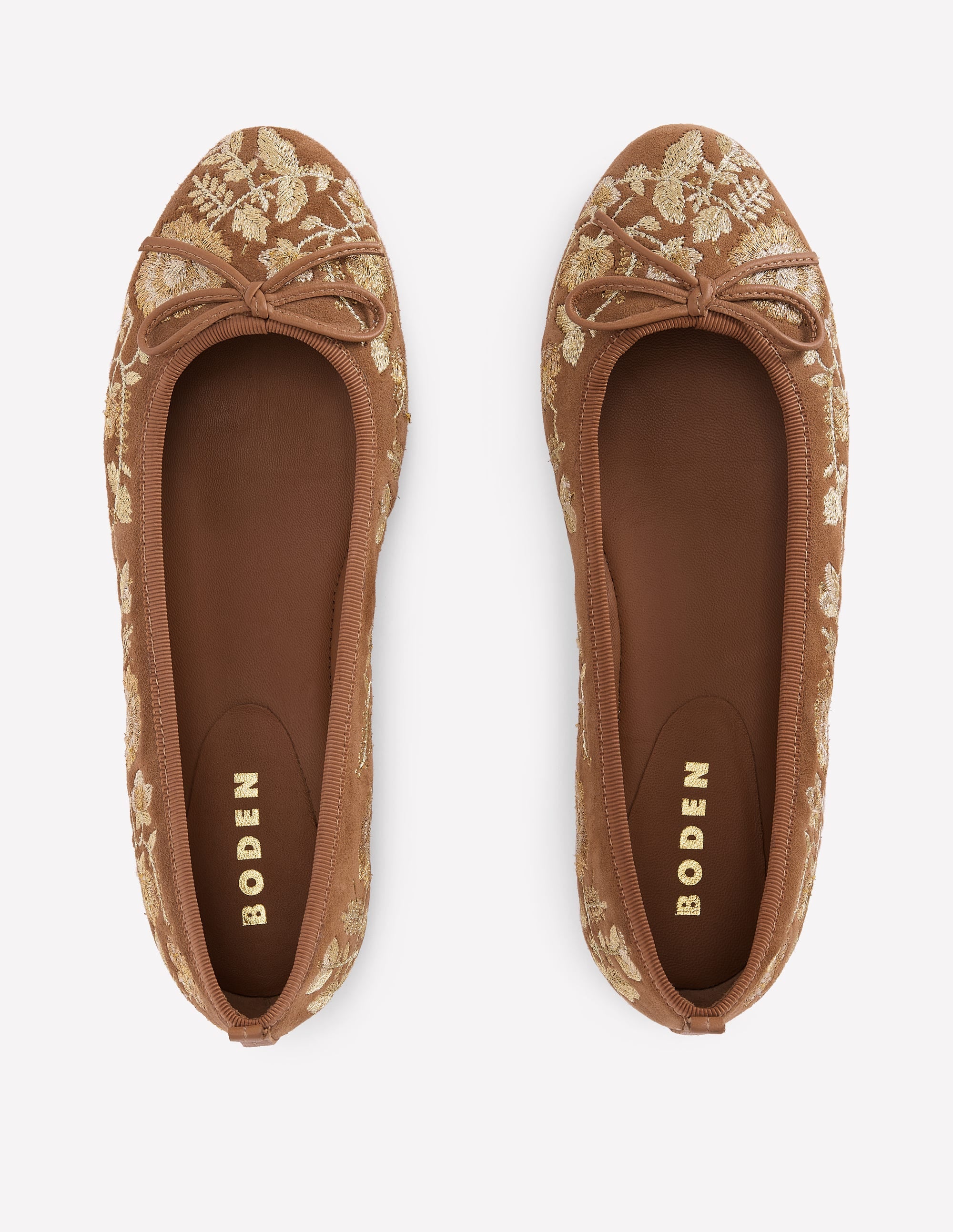 Patti Ballerinas mit runder Zehenpartie-Gold Stickerei - Image 5