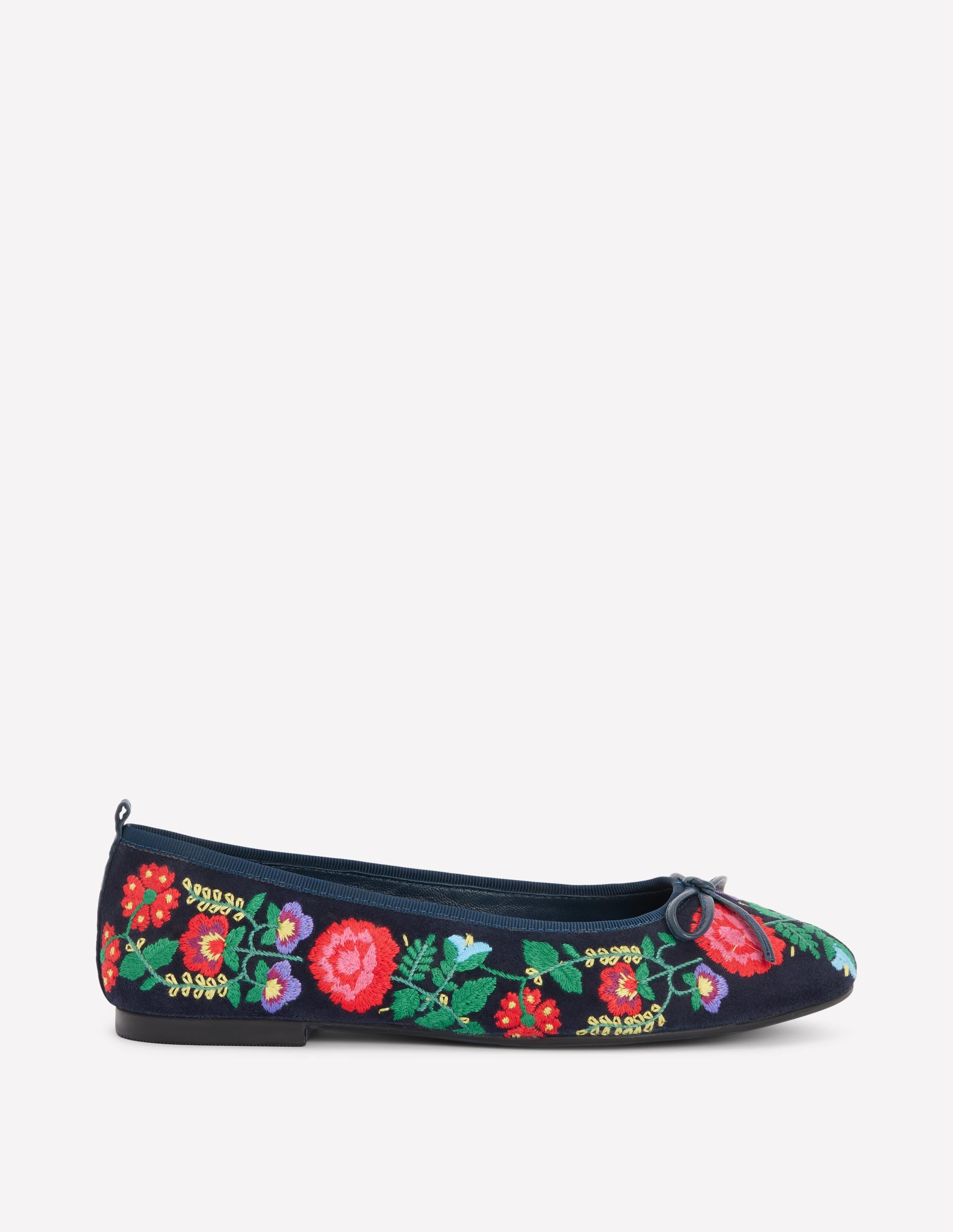 Patti Ballerinas mit runder Zehenpartie-Navy, Stickerei - Image 1