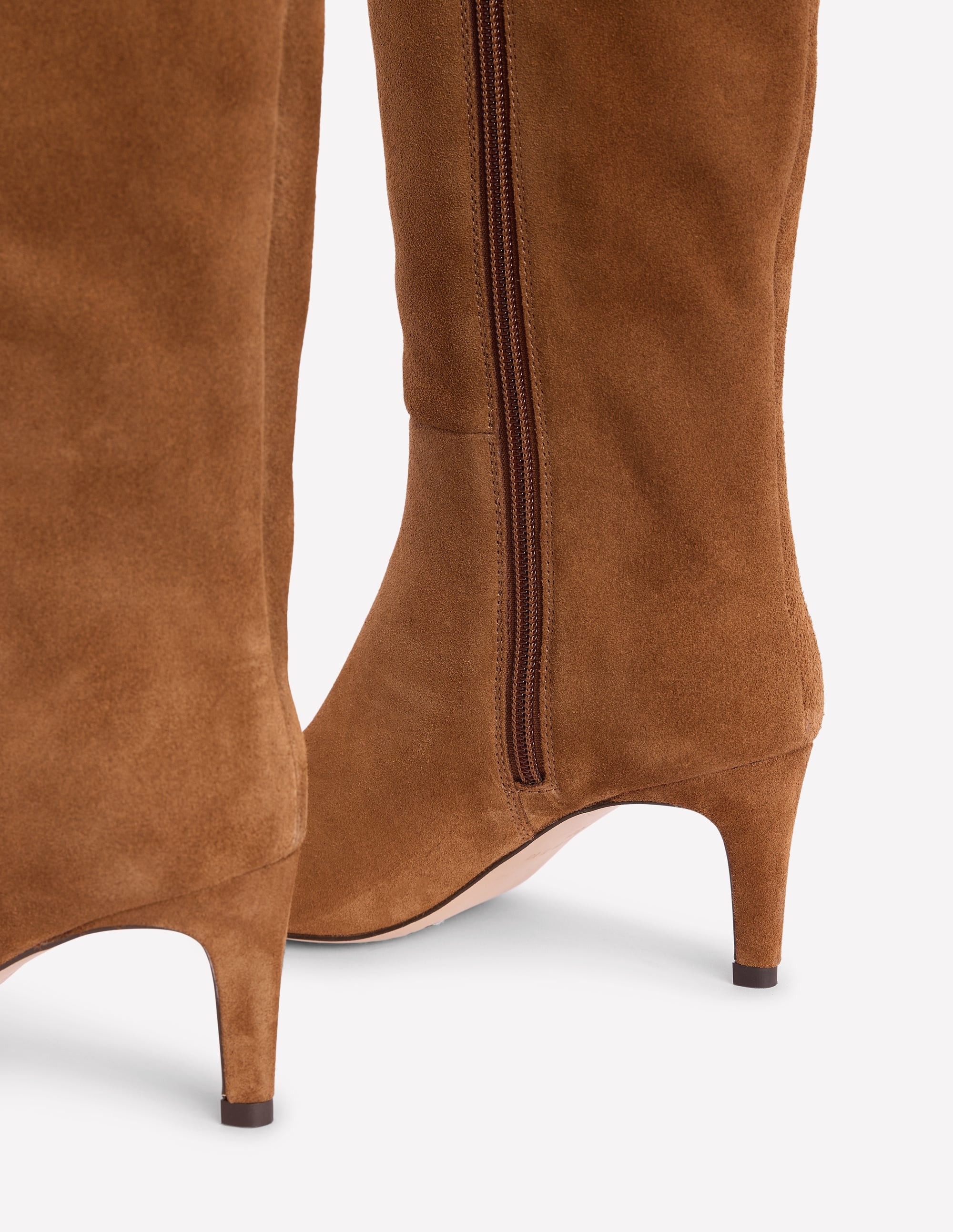 Stiefel mit geradem Schaft und Absatz-Goldbraun - Image 4